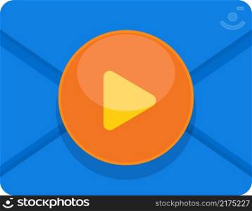 flat illustration icon symbol, video media email messages from people via the internet, creative drawing 
