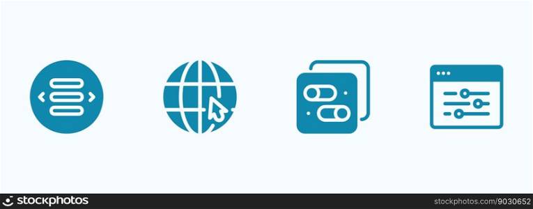 Flat illustration on a theme internet and browser settings. Simple vector icon on a theme internet and browser settings