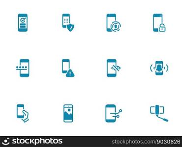 Flat illustration on a theme mobile phone. Simple vector icon on a theme mobile phone