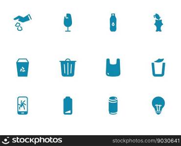 Flat illustration on a theme waste disposal, domestic and solid. Simple vector icon on a theme waste disposal, domestic and solid