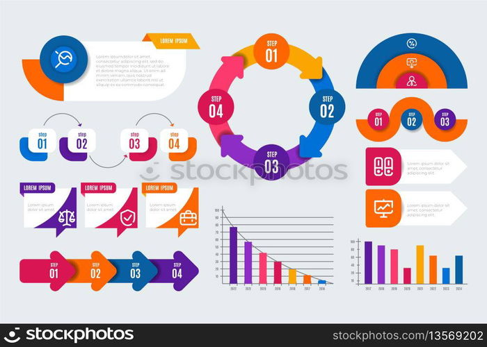 Flat infographic elements