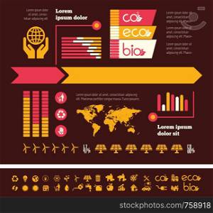 Flat Infographic Elements. Opportunity to Highlight any Country on the World Map. Vector Illustration EPS 10.