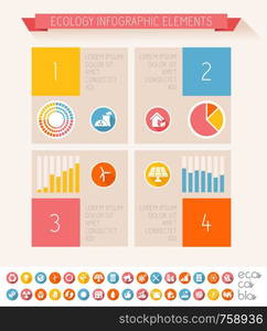 Flat Infographic Elements. Opportunity to Highlight any Country on the World Map. Vector Illustration EPS 10.