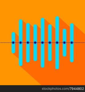 Flat infographics with blue overlapping bars and long shadow