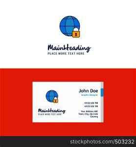 Flat Internet protected Logo and Visiting Card Template. Busienss Concept Logo Design