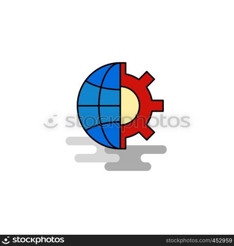 Flat Internet setting Icon. Vector