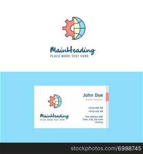 Flat Internet setting Logo and Visiting Card Template. Busienss Concept Logo Design