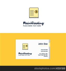 Flat Invoice Logo and Visiting Card Template. Busienss Concept Logo Design