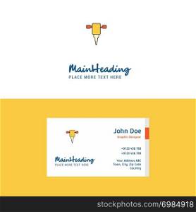 Flat Jack hammer Logo and Visiting Card Template. Busienss Concept Logo Design