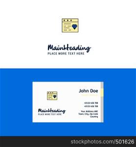 Flat jewellery on website Logo and Visiting Card Template. Busienss Concept Logo Design