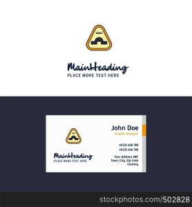 Flat Jump road sign Logo and Visiting Card Template. Busienss Concept Logo Design
