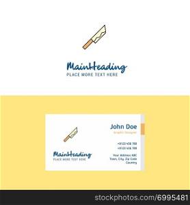 Flat Knife Logo and Visiting Card Template. Busienss Concept Logo Design
