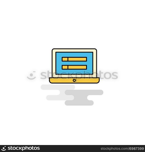 Flat Laptop Icon. Vector