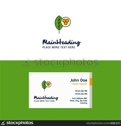 Flat Leaf Logo and Visiting Card Template. Busienss Concept Logo Design