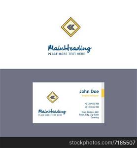 Flat Left arrow road sign board Logo and Visiting Card Template. Busienss Concept Logo Design