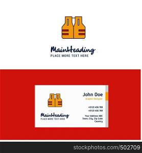 Flat Life jacket Logo and Visiting Card Template. Busienss Concept Logo Design