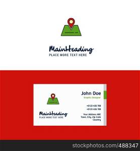Flat Location Logo and Visiting Card Template. Busienss Concept Logo Design