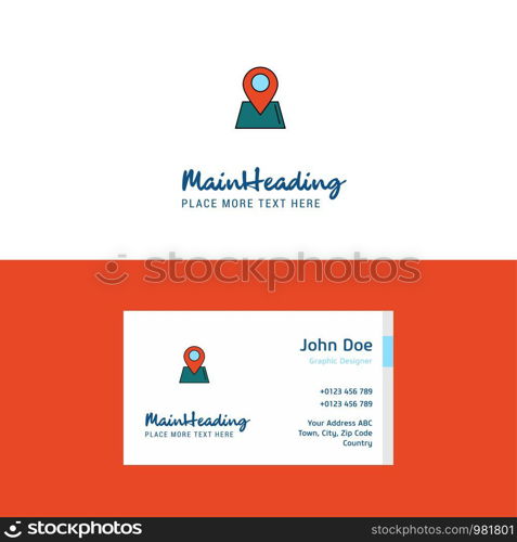Flat Location Logo and Visiting Card Template. Busienss Concept Logo Design