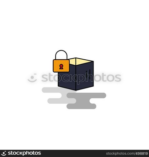 Flat Locked box Icon. Vector