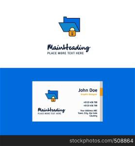 Flat Locked folder Logo and Visiting Card Template. Busienss Concept Logo Design