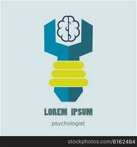 Flat logo psychologist. Medical and health care. Easy to use and edit. Vector illustration