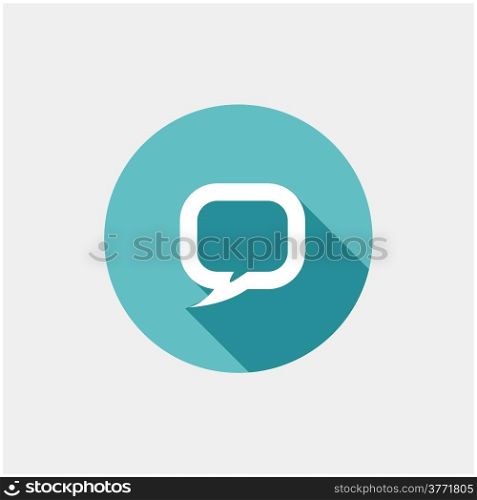 Flat long shadow icon of dialog