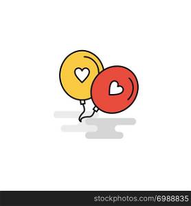 Flat Love balloons Icon. Vector