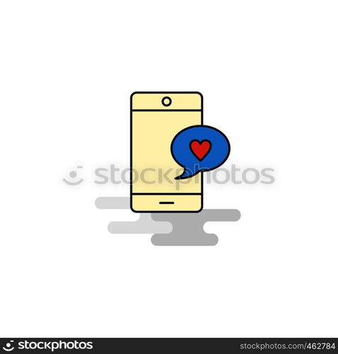 Flat Love chat Icon. Vector