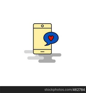Flat Love chat Icon. Vector