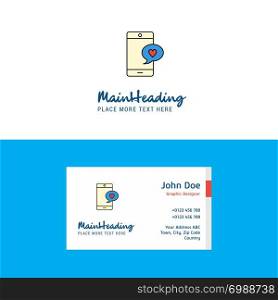 Flat Love chat Logo and Visiting Card Template. Busienss Concept Logo Design