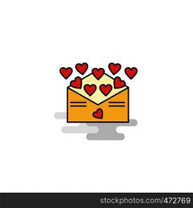 Flat Love letter Icon. Vector