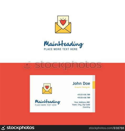 Flat Love letter Logo and Visiting Card Template. Busienss Concept Logo Design