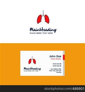 Flat Lungs Logo and Visiting Card Template. Busienss Concept Logo Design
