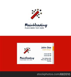 Flat Magic stick Logo and Visiting Card Template. Busienss Concept Logo Design