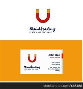 Flat Magnet Logo and Visiting Card Template. Busienss Concept Logo Design