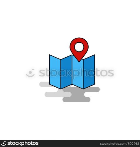 Flat Map Icon. Vector