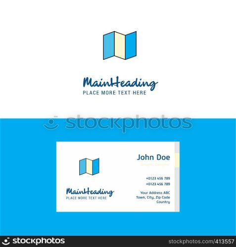 Flat Map Logo and Visiting Card Template. Busienss Concept Logo Design