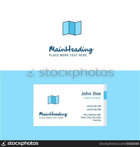 Flat Map Logo and Visiting Card Template. Busienss Concept Logo Design
