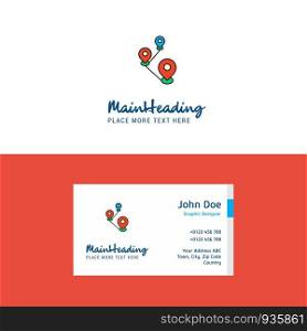 Flat Map route Logo and Visiting Card Template. Busienss Concept Logo Design