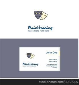 Flat Masks Logo and Visiting Card Template. Busienss Concept Logo Design