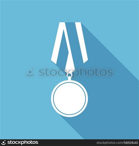 Flat medal icon with long shadow