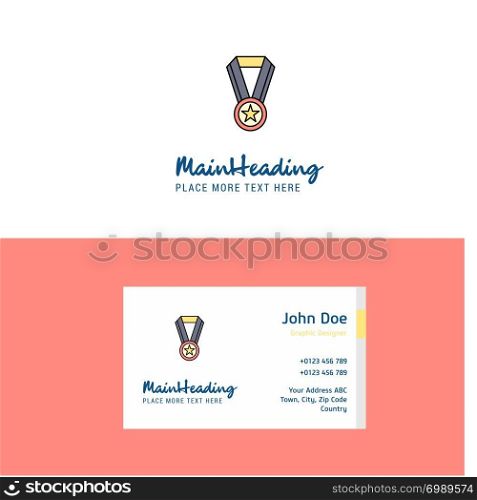 Flat Medal Logo and Visiting Card Template. Busienss Concept Logo Design