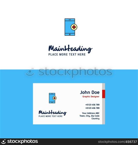 Flat Medical app Logo and Visiting Card Template. Busienss Concept Logo Design
