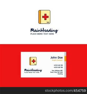 Flat Medical book Logo and Visiting Card Template. Busienss Concept Logo Design