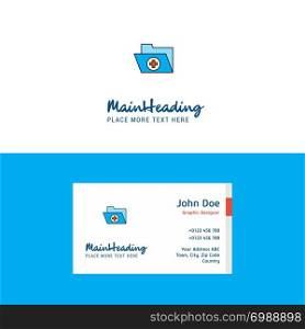 Flat Medical folder Logo and Visiting Card Template. Busienss Concept Logo Design