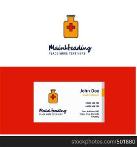 Flat Medicine jar Logo and Visiting Card Template. Busienss Concept Logo Design