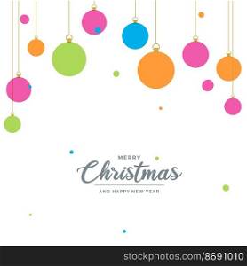 Flat merry christmas decorative Ball elements hanging background