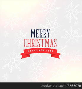 flat merry christmas elegant background with snowflakes