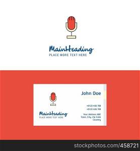 Flat Microphone Logo and Visiting Card Template. Busienss Concept Logo Design