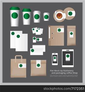 Flat Mock Up Stationery and packaging Coffee Shop